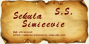 Sekula Simićević vizit kartica